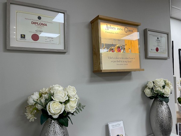 Certificates at the Hickton Funeral Directors Halesowen Branch