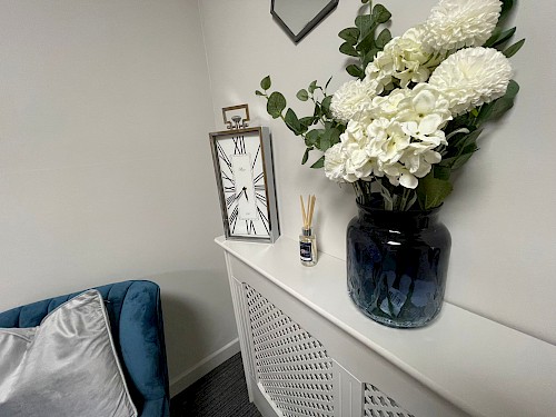 Flowers on display at Hicktons Funeral Directors Halesowen office