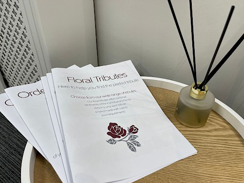 Leaflets at the Hickton Family Funeral Directors Halesowen Branch
