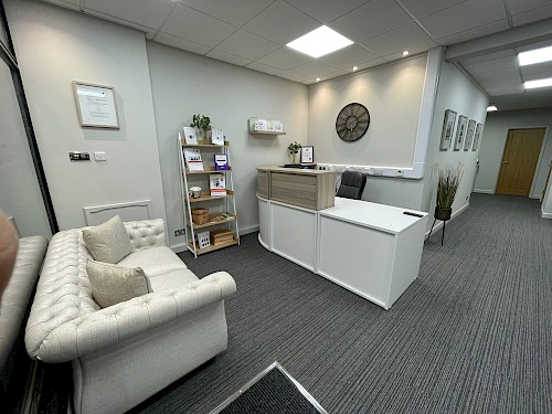 Reception area at Hickton Family Funeral Directors Halesowen branch.