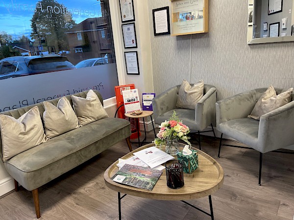 Seating area at our Hickton Family Funeral Directors Penn, Wolverhampton Funeral home.