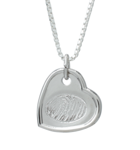 Hickton Family Funerals Birmingham offer memorial indented heart memorial necklace.