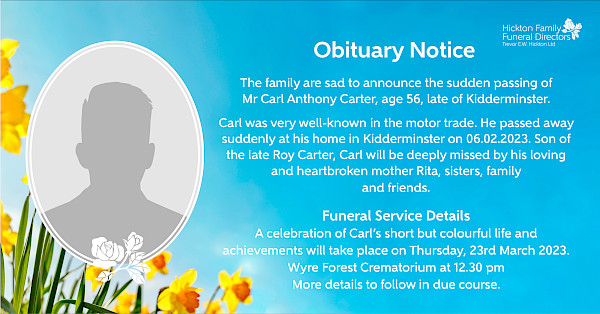 Social Media Obituary Notice Template 3