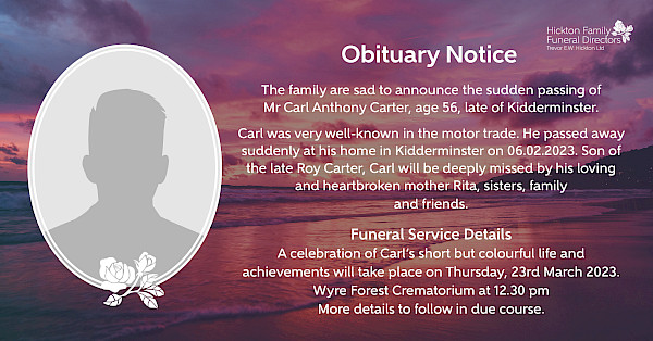 Social Media Obituary Notice Template 4