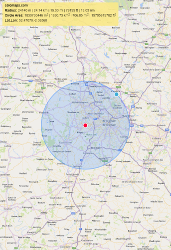 Base Hire Fee 15 Mile Radius